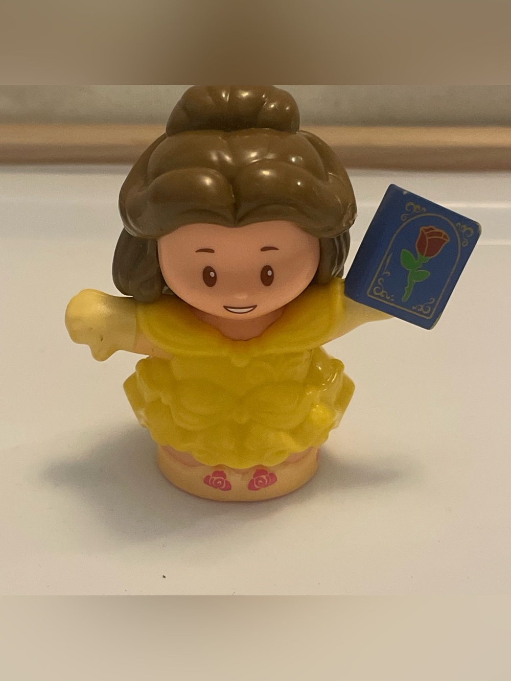 Fisher Price Little People Disney Princess Belle With Blue Book W Rose